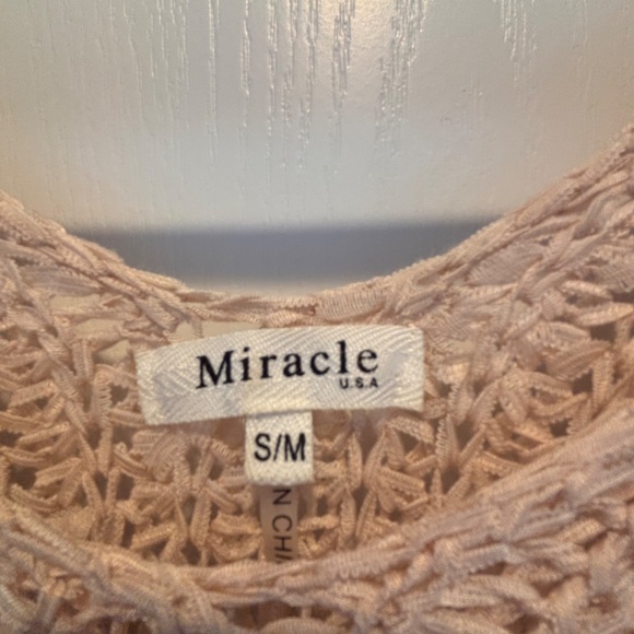 Miracle Double-V-Neck Pale Pink Sweater, S/M - Picture 3 of 4